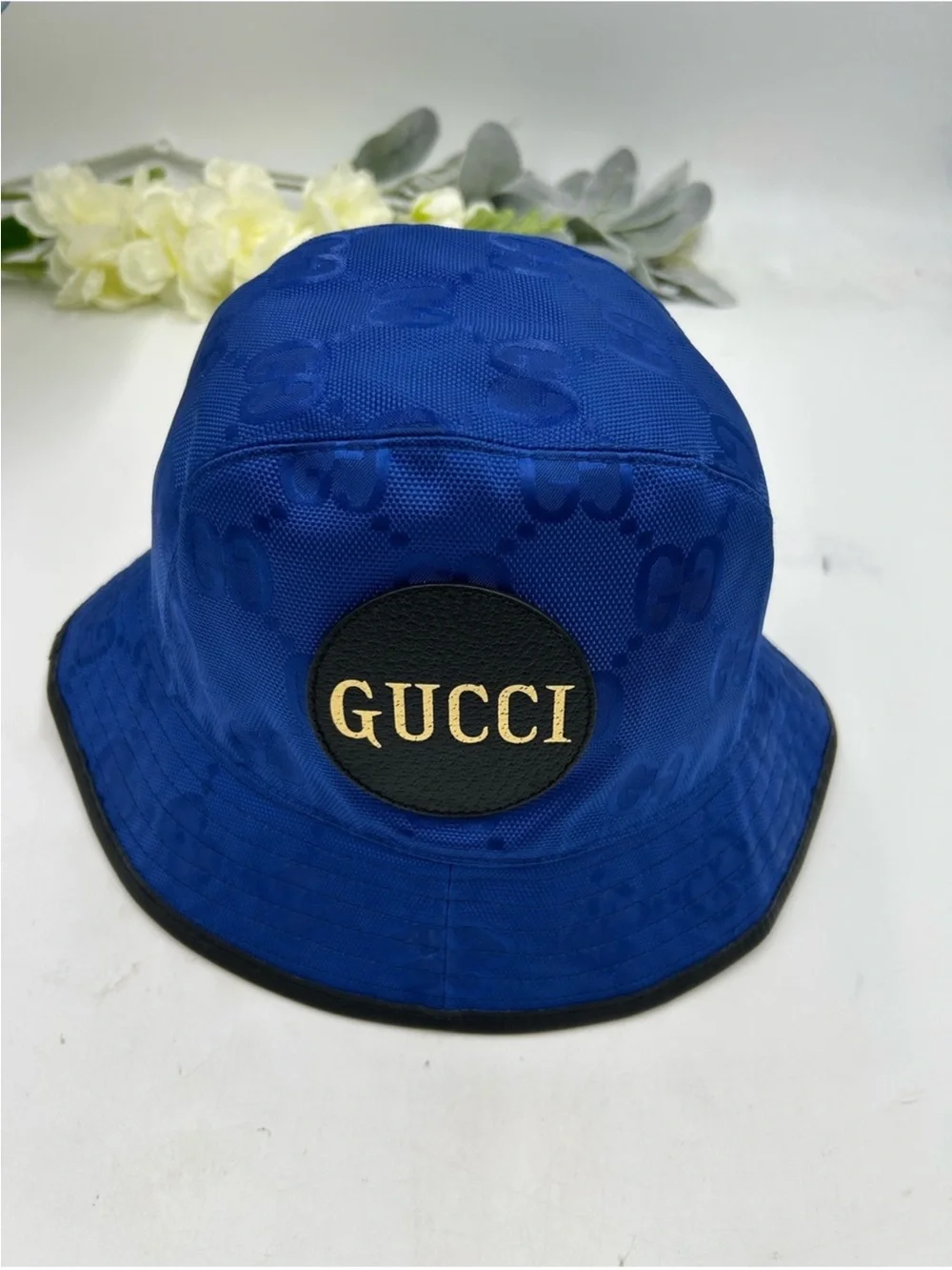 Gucci, blue monogram off the grid bucket hat size medium, made in Italy